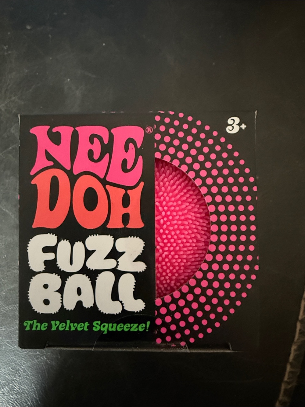New Authentic Needoh - Pink Fuzz Ball Kids Toy - Velvet Squeeze